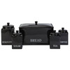 Ceramic Kitchen Storage Set 3 Piece Black Bistro Collection. Catalogue 5-piece photo; actual stock listing supplies 3 pieces only.