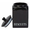 Ceramic Kitchen Storage Set 3 Piece Black Bistro Collection. Catalogue 5-piece photo; actual stock listing supplies 3 pieces only.