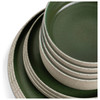 Green Raw Edge Speckle Stoneware Dinner Set Habitat 10 Piece. Catalogue 12-piece photo; actual stock listing supplies 10 pieces only.