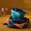 Teal Matte Square Stoneware Dinner Set Habitat 11 Piece. Catalogue 12-piece photo; actual stock listing supplies 11 pieces only.