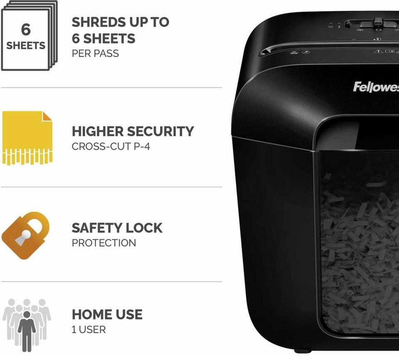 Fellowes Power Shred LX25 6 Sheet 11.5 litre Cross-Cut Shredder LX25