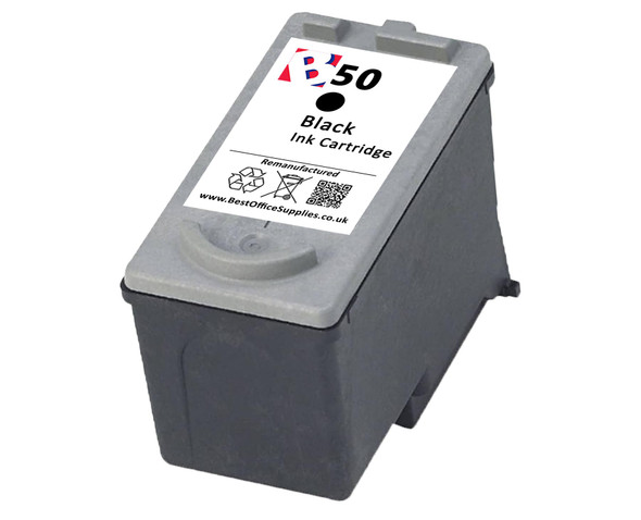 Canon PG-50 Remanufactured Ink Cartridge - High Capacity Black Ink Cartridge - Compatible For (PG-50, PG50, 0616B001)