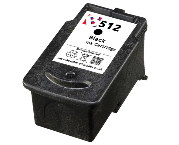 Canon PG-512 Remanufactured Ink Cartridge - High Capacity Black Ink Cartridge - Compatible For (2969B001AA, PG-512, PG512)