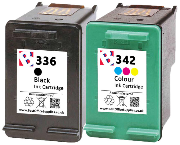 336 Black 342 Colour Ink Cartridge Compatible HP DeskJet OfficeJet Photosmart PSC 