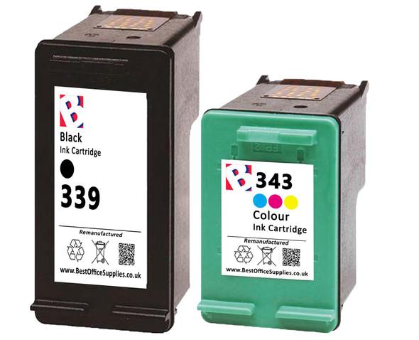 339 Black 343 Colour Ink Cartridge Compatible HP DeskJet OfficeJet Photosmart PSC 
