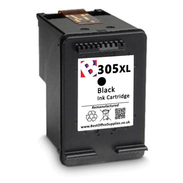 305 XL Remanufactured Ink Cartridge - High Capacity Black Ink Cartridge - Compatible For Deskjet 2710 Printers