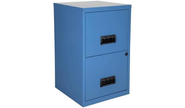 2 Drawer Filing Cabinet Navy Blue for Home or Office Metal Filer