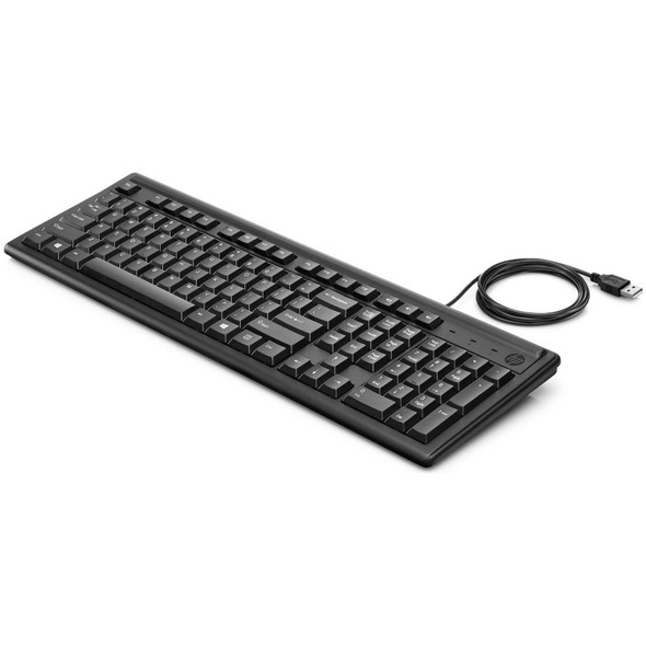 Wired USB Keyboard Full Size Low Profile Chiclet Black HP 150 Windows PC