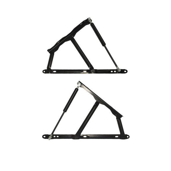 1000N Ottoman Bed Lift Mechanism Kit with 38cm 380mm Gas Struts, Heavy Duty Steel Hydraulic Storage Bed Hinges, Lift Up System for Divan Ottoman Bed Base, Side or End Opening, Black