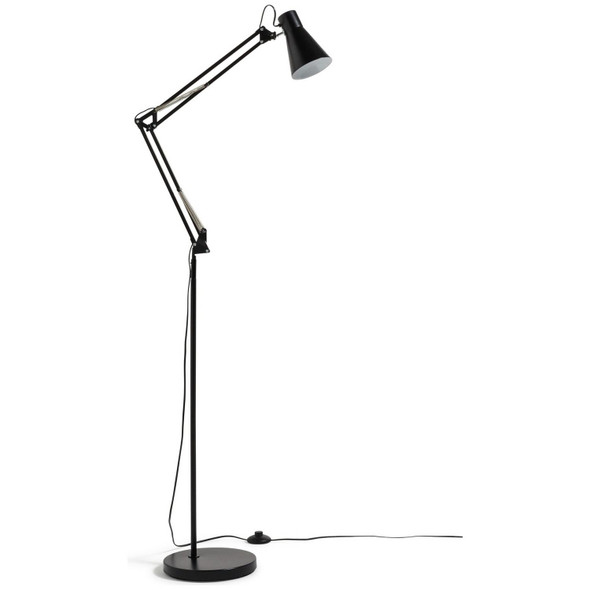 Floor Lamp Habitat Swing Arm Matt Black Industrial E14 Used No Allen Key