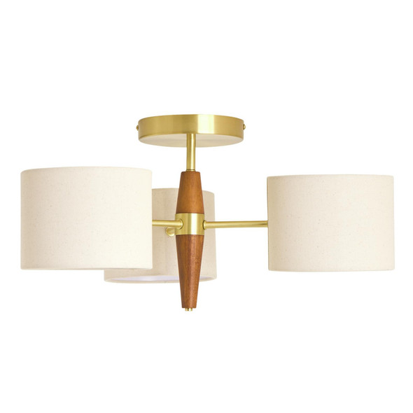 3 Light Flush Ceiling Light Natural Wood Habitat Century G9 Open Box