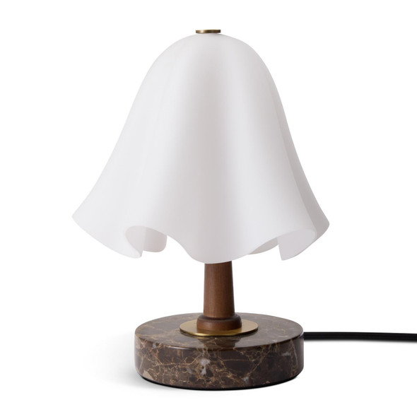 Morris Glass Table Lamp Marble Base Habitat G9 Opal Shade Open Box