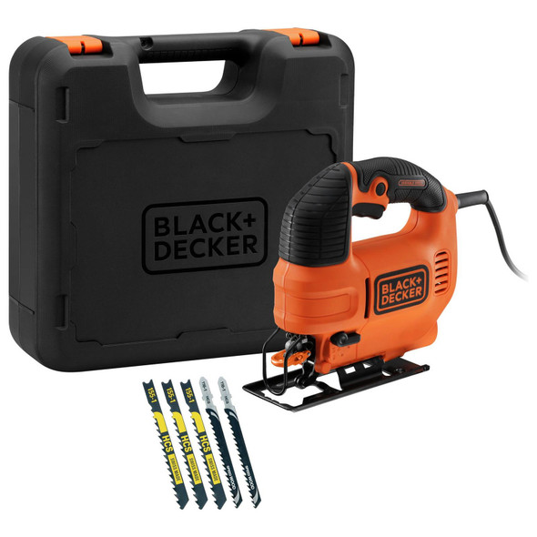 Black Decker 500W Corded Jigsaw Variable Speed Pendulum Bevel Cut With Case Open Box