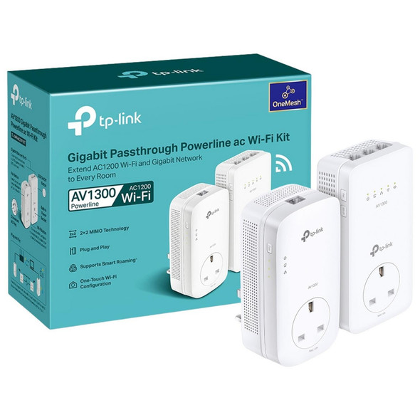 TP-Link AV1300 Powerline WiFi Booster Kit TL-WPA8631P Mesh Dual Band Gigabit