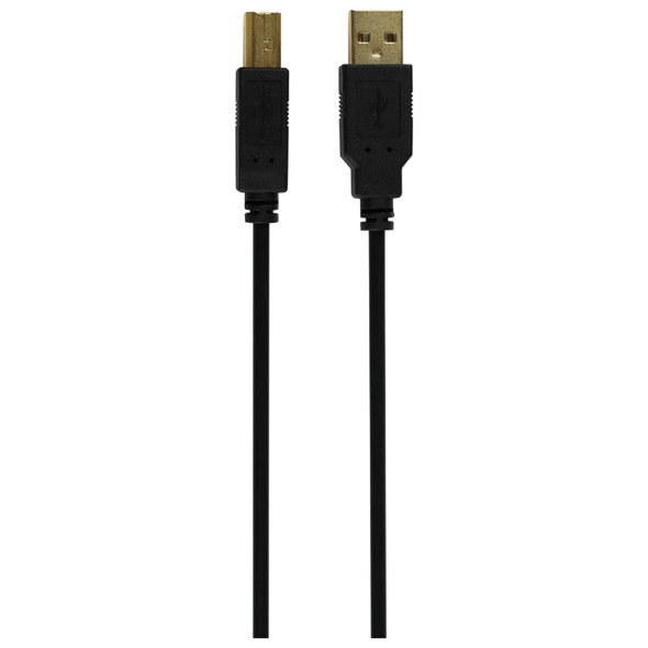 USB 2.0 Printer Cable A Male to B Male 1.8m Black Data Lead for Printer Scanner