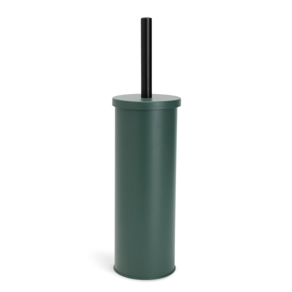 Toilet Brush Holder Dark Green Bathroom Carbon Steel Freestanding Habitat Metal