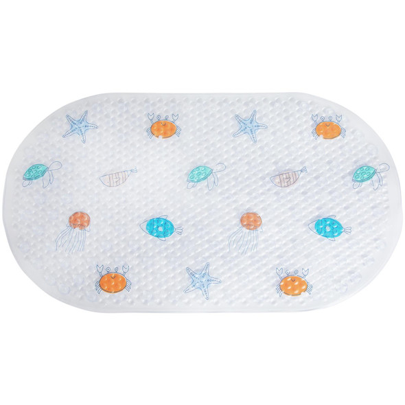 Bath Mat Non Slip Kids PVC Suction Under Sea Clear 70x38.5cm Habitat Bathroom