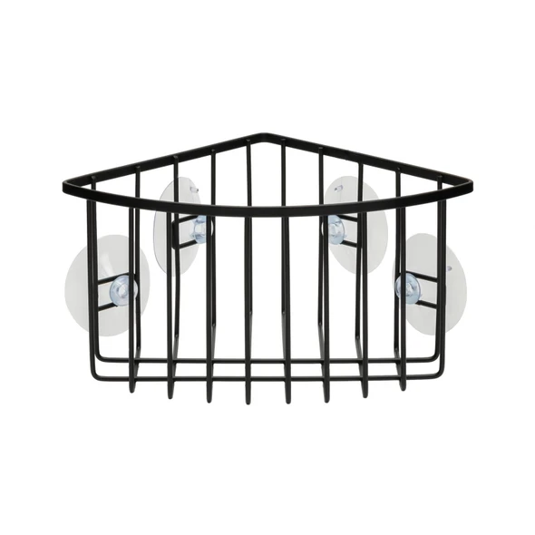 Shower Caddy Corner 4 Tier Black Bathroom Storage Rack Steel Habitat 87x14cm