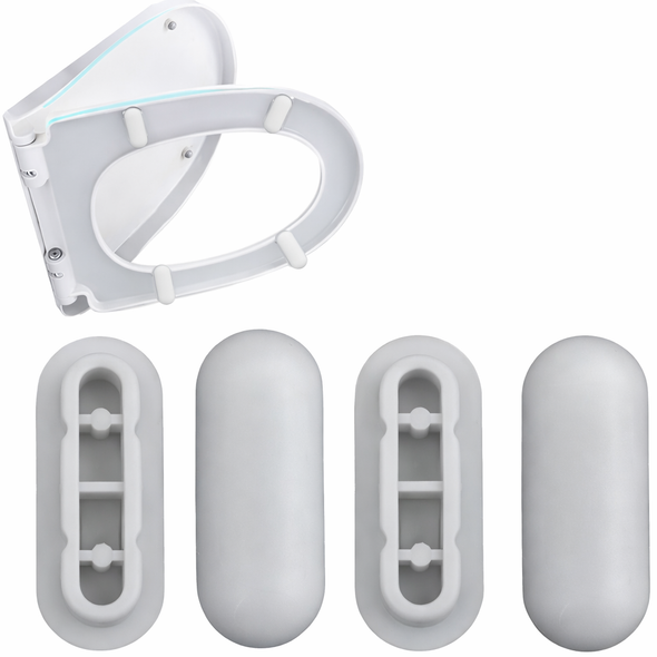 Toilet Seat Buffers Bumpers Replacement Noise Dampening Grey Plastic 6 Pack WC