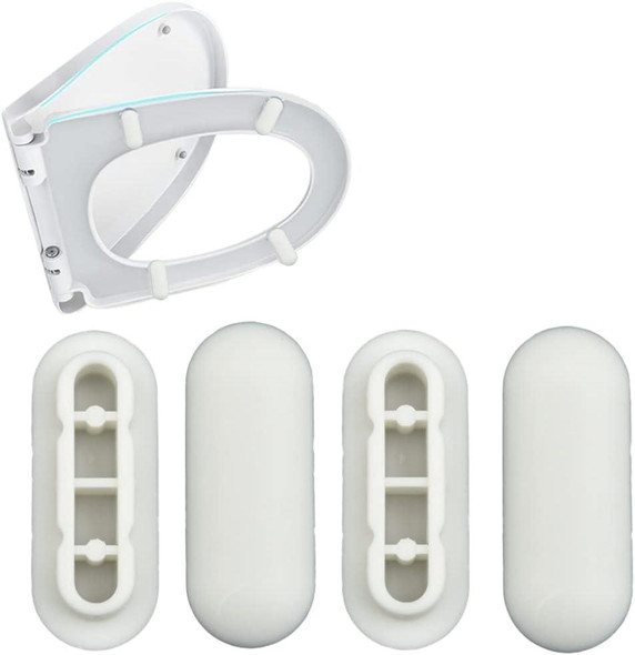 Toilet Seat Buffers Bumpers Replacement Noise Dampening White Plastic 6 Pack