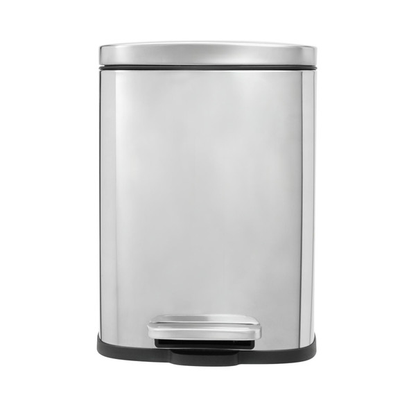 Bathroom Bin 5L Pedal Rectangular Chrome Stainless Steel Slim Waste Bin Dented