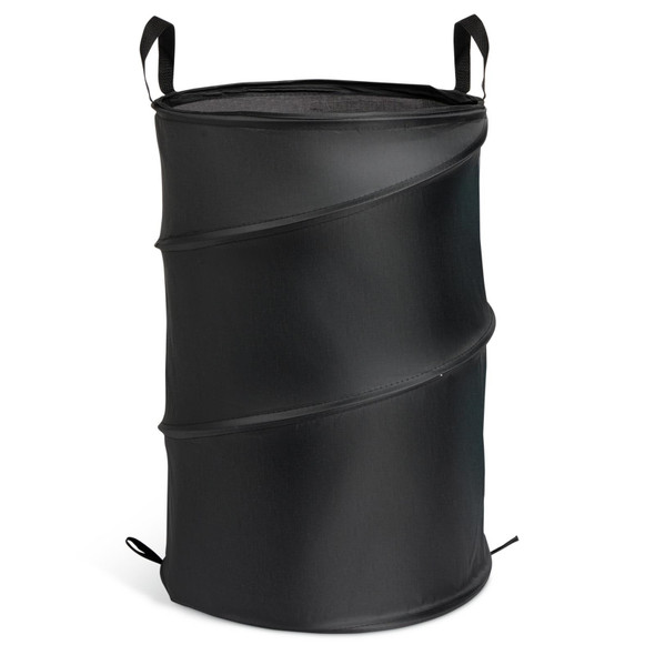 Laundry Basket 60L Black Pop Up Foldable Hamper Storage Bin Habitat 53x35cm
