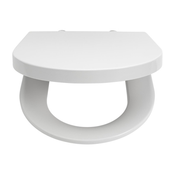 D Shaped Toilet Seat White Soft Close Quick Release Top Fix Adjustable Habitat