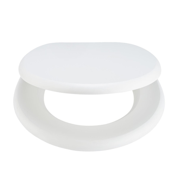 Wooden Toilet Seat White Soft Slow Close Solid Wood Adjustable Habitat Antibacterial