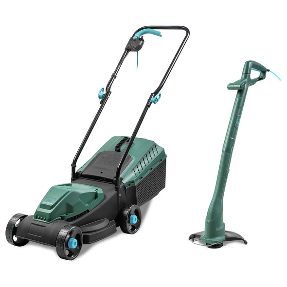 Electric Lawnmower Grass Trimmer Set 1200W 31cm Corded Garden Mower McGregor