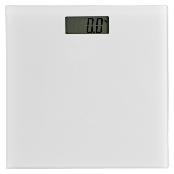 Digital Bathroom Scales 150kg White Tempered Glass LCD Weight Scale Habitat