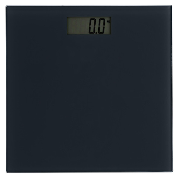 Digital Bathroom Scales 150kg Black Tempered Glass LCD Weight Scale Habitat