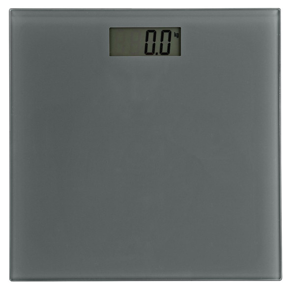 Digital Bathroom Scales 150kg Grey Tempered Glass LCD Weight Scale Habitat