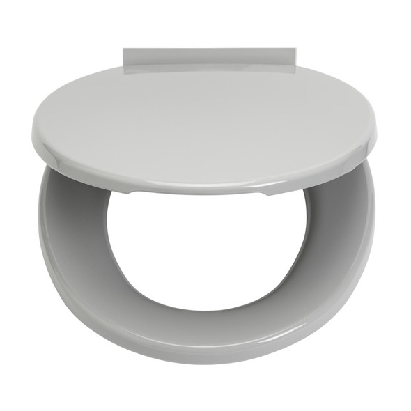 Toilet Seat Grey Soft Close Antibacterial Quick Release Top Fix Habitat Adjustable
