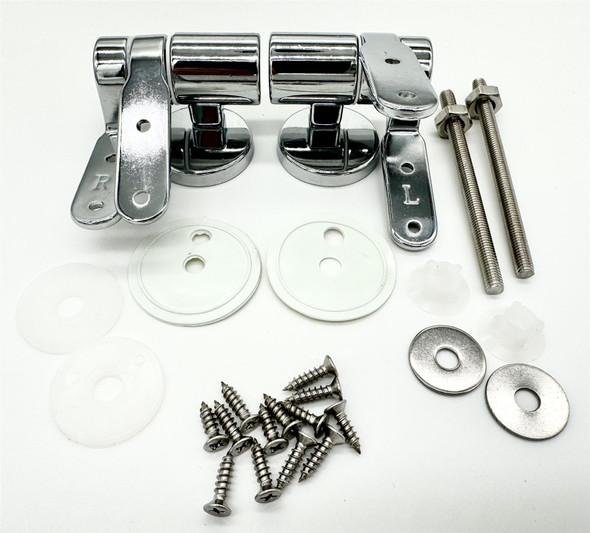 Toilet Seat Hinges Soft Close Replacement Chrome Zinc Alloy Bathroom Hinge Set