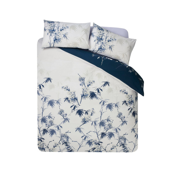 Catherine Lansfield Kyoto Floral Blue Bedding Set Double