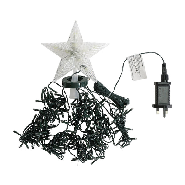 Habitat 190 Warm White LED Christmas Tree Lights with Topper