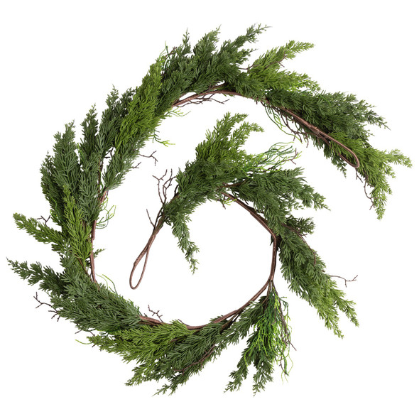 Habitat Luxe Green Cedar Foliage Christmas Garland