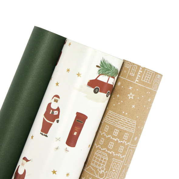 x3 Trad Wrapping Paper Bundle Pack of 3