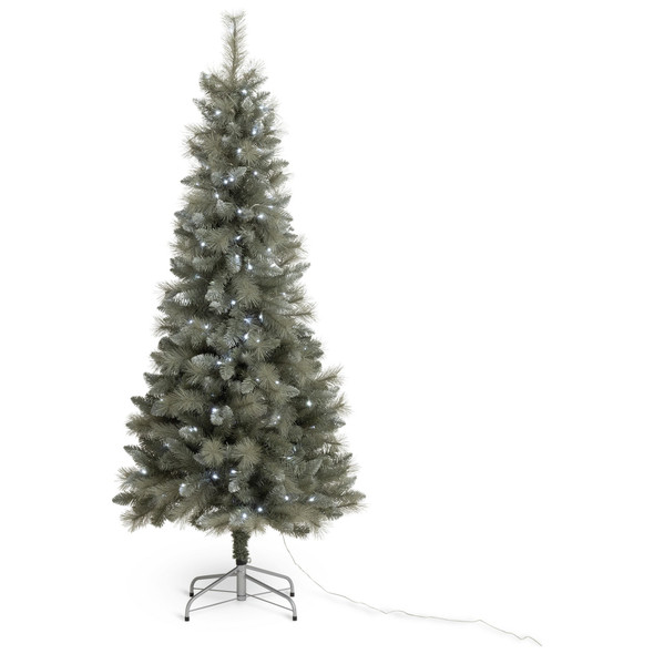 HABITAT 6FT PRE LIT SILVER SNOWY CHRISTMAS TREE