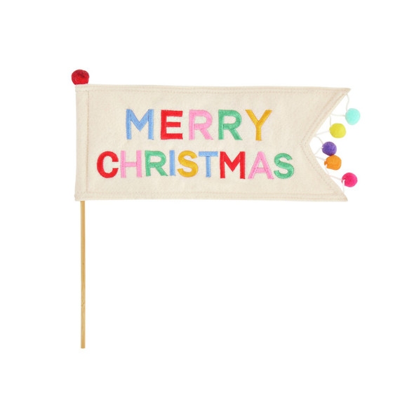 Habitat Merry Christmas Flag Tree Topper