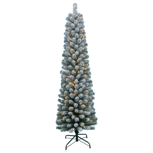 HABITAT 6FT PRE LIT SNOWY SLIM CHRISTMAS TREE