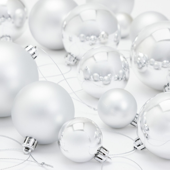 Christmas Baubles Silver Pack 42 Argos Home
