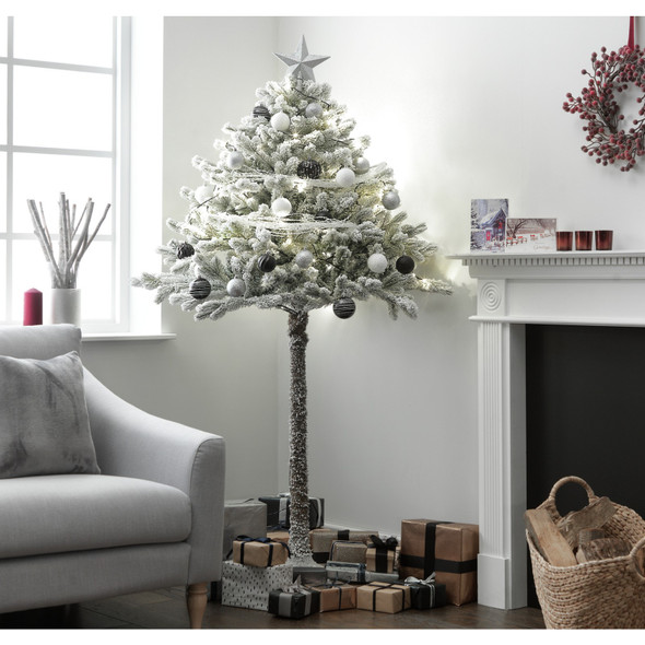 6ft Snowy Half Design Christmas Tree Habitat image 1