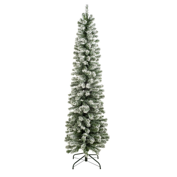 6ft Snow Tipped Pencil Christmas Tree Slim Habitat image 1