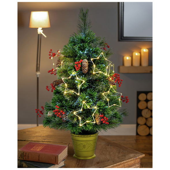 3ft Fibre Optic Snow Tip Christmas Tree Premier Decorations image 1