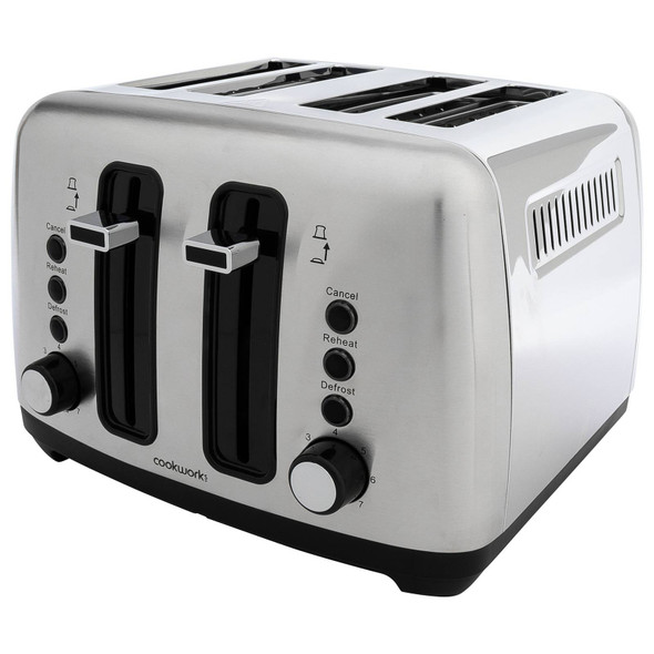 Four Slice Toaster Cookworks Stainless Steel 1900W Browning Controls