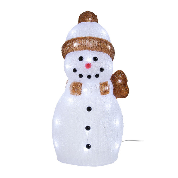 Acrylic Light Up Snowman Christmas Decoration 34cm 33 LED