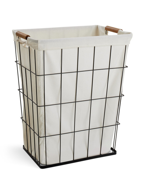 60 Litre White Metal Industrial Laundry Washing Basket Habitat - image 1