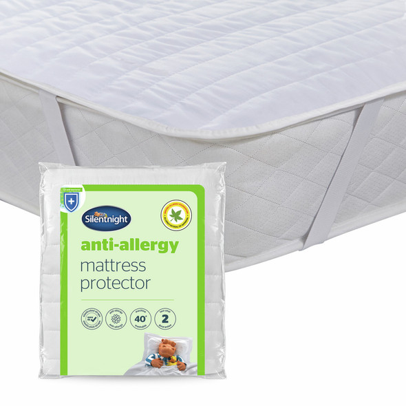 King Size Anti Allergy Quilted Mattress Protector Silentnight - image 1
