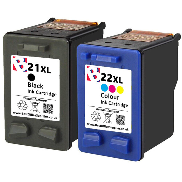 21XL Black 22XL Colour Ink Cartridge Compatible for DeskJet OfficeJet PSC